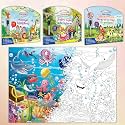SEARCH & FIND EXPEDITION activity mat, FAIRY LAND ADVENTURES activity mat, ANIMAL KINGDOM activity mat and GIANT UNDER THE OCEAN COLOURING POSTER | Combo of 3 activity mats with pen and 1 colouring poster