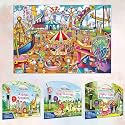 SEARCH & FIND EXPEDITION activity mat, FAIRY LAND ADVENTURES activity mat, ANIMAL KINGDOM activity mat and GIANT AMUSEMENT PARK COLOURING POSTER