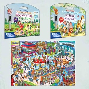 search amp find expedition activity mats animal kingdom activity mats and giant at the mall colouring poster  combo of 2 activity mats with pen and colouring poster