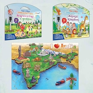 search amp find expedition activity mats animal kingdom activity mats and giant india colouring poster  combo of 2 activity mats with pen and colouring poster