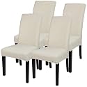 SearchI Jacquard Dining Room Chair Covers Set of 4, Stretch Kitchen Chair Covers Washable Parsons Chair Slipcover Removable Dining Chair Protectors for Hotel,Ceremony(Beige Diamond Jacquard)