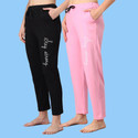 SEASER Pack of 2 Women Printed Black
