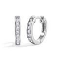 In Season Jewelry Clear Cubic Zirconia Girls Hoop Earrings for Kids