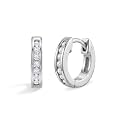In Season Jewelry Clear Cubic Zirconia Girls Hoop Earrings for Kids