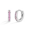 In Season Jewelry Pink Cubic Zirconia Girls Hoop Earrings for Kids