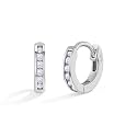 In Season Jewelry Clear Cubic Zirconia Girls Hoop Earrings for Kids