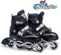 seasons High Quality Skating in-line Shoes have Different Size and with PU-LED Wheel In-line Adults Size  6 UK - 9 UK (Adjustable, Beginner, Training, Advanced, Black)