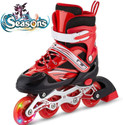 seasons High Quality Skating in-line Shoes have Different Size and with PU-LED Wheel In-line Adults Size  6 UK - 9 UK (Adjustable, Beginner, Training, Advanced, Red)