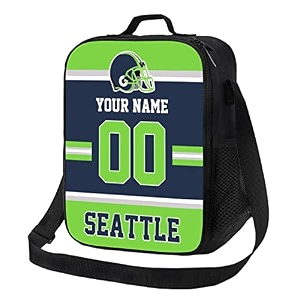 seattle lunch box lunch bag custom any name and number adjustable strap sport insulated lunch bags personalized gifts for men women