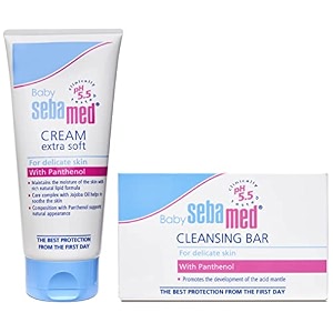 sebamed baby cream extra soft 200ml amp baby cleansing bar - 100 g combo