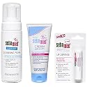 SebaMed Baby Cream, Extra Soft, 200ml &amp; SPF 30 Lip Defense Stick, 4.8g &amp; Clear Face Cleansing Foam, 150ml