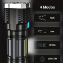 SEBON Rechargeable LED@ Flashlight Torch Torch (Black, 18 cm, Rechargeable)