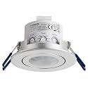 SEBSON® Indoor Motion Detector, Flush-Mounted Ceiling Mounting, Programmable, Infrared Sensor, Range 3-8 m/360°, Installation Motion Sensor LED, Swivelling, 3-Wire