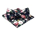 Secdtie Men's Skinny Tie Fashion Causal Cotton Floral Printed Linen Necktie