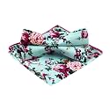 Secdtie Men's Skinny Tie Fashion Causal Cotton Floral Printed Linen Necktie