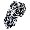 Secdtie Men's Skinny Tie Fashion Causal Cotton Floral Printed Linen Necktie