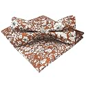 Secdtie Men's Skinny Tie Fashion Causal Cotton Floral Printed Linen Necktie
