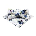 Secdtie Men's Skinny Tie Fashion Causal Cotton Floral Printed Linen Necktie
