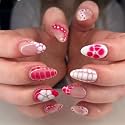 Secret Lives Acrylic Press on Nails Reusable Artificial Designer Fake Nails Extension Light Pink 24 Pieces Set with Kit