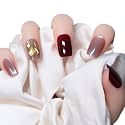 Secret Lives Acrylic Press on Nails Cats Eye Artificial Nails Extension Square Shape Designer Ranibow Color Fake Nails Design 24 Pieces Set with kit