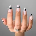 Secret Lives Glossy Reusable Artificial Lightweight &amp; Long Lasting Fake False Press on Nails Pink Grey Black White Combo 24 PCS with Kit