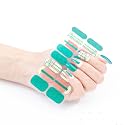 Secret Lives® Nail Wraps Sticker Set-Glittery greenish blue with light pink & off white color Quick & Easy Salon : nail file, prep pad, & cuticle stick.