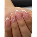 Secret Lives Pink Glossy Glitter work Press-On Nails – 24PC Reusable Nail Set for Women &amp; Girls | Long-Lasting, Easy to Apply, Artificial Nail Extensions
