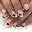 Secret Lives Round Nail Art White-Edged