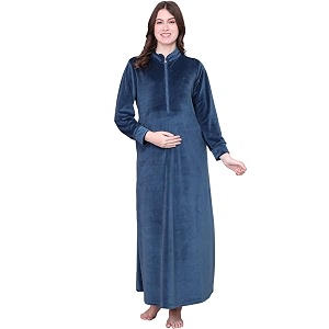 Secret Wish Solid Velvet Maternity Nighty Full