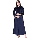 Secret Wish Solid Velvet Maternity Nighty Full