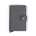 SECRID - Men's Mini wallet Genuine Matte Leather With RFID Safe Card Case for max 12 cards (Grey)