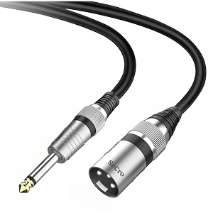 secro guitar cable - male xlr to 635mm male microphone cable 2 meters