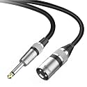 SeCro XLR Male to 6.35mm 1/4" Mono Male Cable - Professional Low Noise Guitar Microphone Cable (10 Meters)