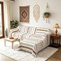 Sectional Couch Covers L Shaped Sofa Cover Blanket 2 Pieces 1OO% Waterproof Couch Cover for Dogs Pets Washable Chenille Sofa Slipovers 71"x118" + 71"x118" (X-Large, Boho Blue Orange)