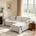 Sectional Couch Covers L Shaped Sofa Cover Blanket 2 Pieces 1OO% Waterproof Couch Cover for Dogs Pets Washable Chenille Sofa Slipovers 71"x118" + 71"x134" (XX-Large, Boho Light Blue)
