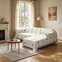 Sectional Couch Covers L Shaped Sofa Cover Blanket 2 Pieces 1OO% Waterproof Couch Cover for Dogs Pets Washable Chenille Sofa Slipovers 71"x118" + 71"x118" (X-Large, Boho Brown Ivory)
