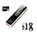 SECURINNOV 32GB Mini Digital Voice Recorder Memory | Voice Activated &amp; Password Protection | Professional Audio MP3 Player Recording Device with Microphone | LCD Display | Long Battery Life