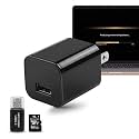 Security Camera USB Wall Charger, No WiFi Needed, 1080P HD Indoor Security Camera & Nanny Cam, 64GB SD Card Included, Motion Detection, AI Security App for Home & Office