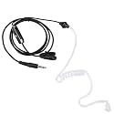 Security Headset with Flexible Tube and Comfortable Fit, 3.5mm Wired Earpiece with Mic for Event Staff (Black)