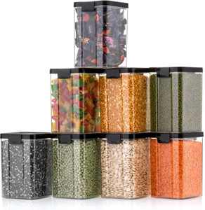 sedulous plastic grocery container  - 1000 ml pack of 8 black