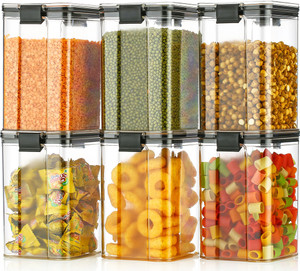 sedulous plastic grocery container  - 1000 ml pack of 6 black