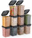 Sedulous Plastic Grocery Container  - 1000 ml (Pack of 10, Black)