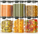 Sedulous Plastic Grocery Container  - 1000 ml (Pack of 6, Black)