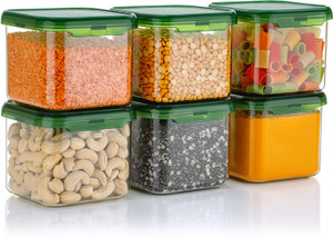 sedulous plastic grocery container  - 500 ml pack of 6 green