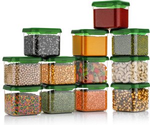 sedulous plastic grocery container  - 500 ml pack of 12 green