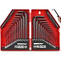 SEDY 32-Piece Hex Key Wrench Set, Metric and SAE Allen Wrenches (0.028-3/8 inch, 0.7-10 mm) L Shape Allen Keys, Chrome Vanadium Steelwith 2x Extension Handle
