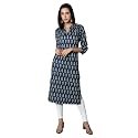 See Designs Blue White Abstract Women39s Kurta
