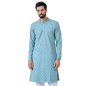 See Designs Mens Full Sleeve Mandarin Collar