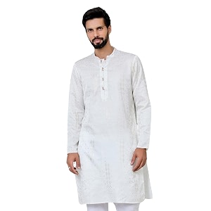 See Designs Mens Full Sleeve Mandarin Collar
