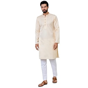 See Designs Mens Full Sleeve Mandarin Collar